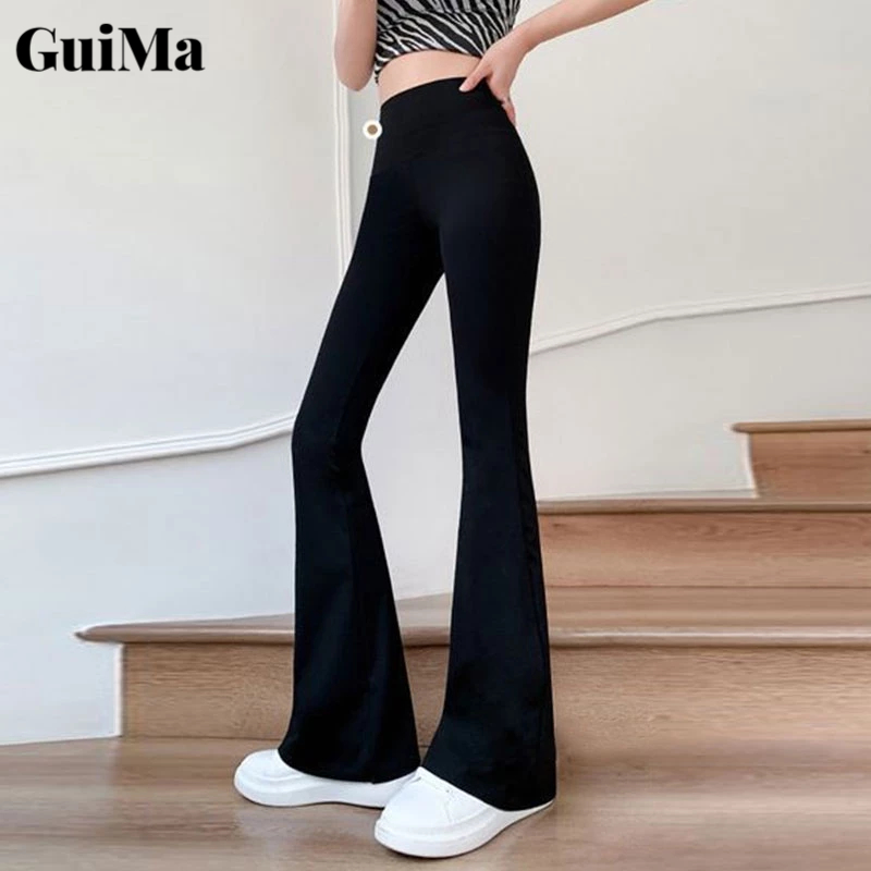 Gui Ma Quần Dài Ống Loe Lưng Cao Màu Đen Thời Trang Xuân Hè Cho Nữ ...