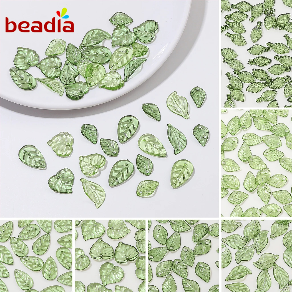 Ảnh Beadia mùa hè Set 10-50 hạt cườm BEADIA hình lá mini tự làm trang sức tiện lợi 1