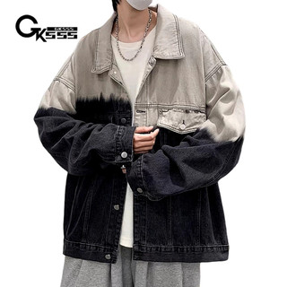 GKSSS   Áo Khoác denim Dáng Rộng Màu gradient Phong Cách Thời Trang Hàn Quốc Cho Nam Giới
