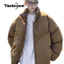 Tianlesiwei Áo Khoác cotton Dáng Rộng Cổ Đứng Dày Dặn Màu Trơn Thời Trang Thu Đông Cho Nam Và Nữ