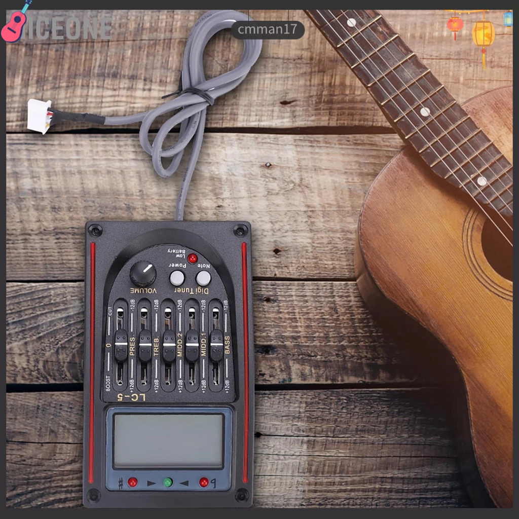 NiceOne LCD 5Band Acoustic Guitar Preamp EQ LC5 Equalizer Tuner Piezo Pickup Shopee Việt Nam