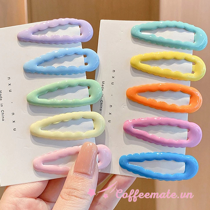 ⚡CM⚡Kẹp Tóc Hình Giọt Nước Màu Kẹo Ngọt Phong Cách Nhật Bản Dễ Thương