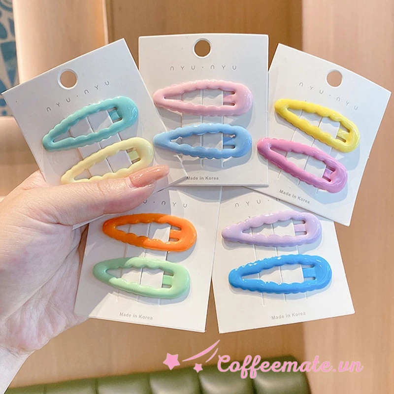 ⚡CM⚡Kẹp Tóc Hình Giọt Nước Màu Kẹo Ngọt Phong Cách Nhật Bản Dễ Thương