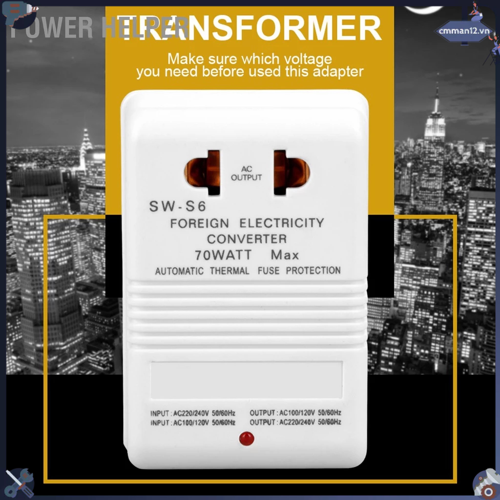 Power Helper Máy biến áp chuyển đổi điện bước xuống 70W 110V/120V sang ...