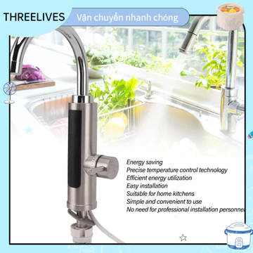 [Hàng Sẵn] Vòi nước nóng điện Máy nước nóng lạnh trực tiếp tại vòi, vòi đứng/ vòi ngang dễ dàng lắp đặt Lạnh nóng sử dụng kép THREELIVES