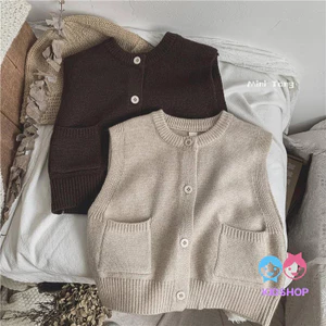 Áo Khoác cardigan Dệt Kim Màu Trơn Đơn Giản Thời Trang Xuân Thu Cho Bé Trai Và Gái