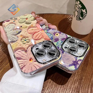 Ốp Điện Thoại Họa Tiết Hoa Mẫu Mới Bảo Vệ camera Cho iPhone 11 12 13 14 15 pro max 11 pro max
