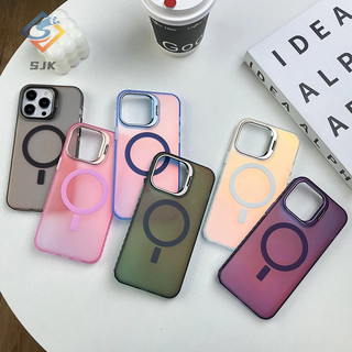 Sang Trọng Ốp Điện Thoại Cứng Nhám Từ Tính Bảo Vệ Ống Kính Cho iphone 15 pro max 14 13 12 11 pro max 15 plus