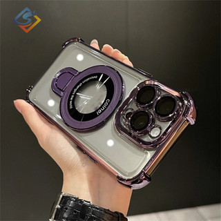 Ốp Điện Thoại Mềm Trong Suốt Có Túi Khí Chống Sốc Và Giá Đỡ Từ Tính Cho iPhone 15 Pro Max 11 12 13 14 15 Pro Max Plus 14 Promax