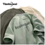 Tianlesiwei American retro đẹp trai dáng rộng da lộn nửa tay áo thun mùa hè mới áo thun unisex ngắn tay