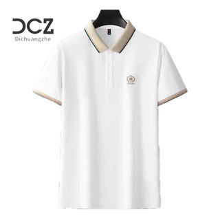 DICHUANGZHE Áo sơ mi polo tay ngắn chất lượng cao dành cho nam mùa hè ve áo công sở thêu áo polo