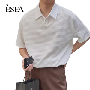 Áo thun nam ESEA tay ngắn thời trang phong cách Nhật Bản retro mùa hè vải lụa băng phong cách Hàn Quốc áo sơ mi POLO tay ngắn