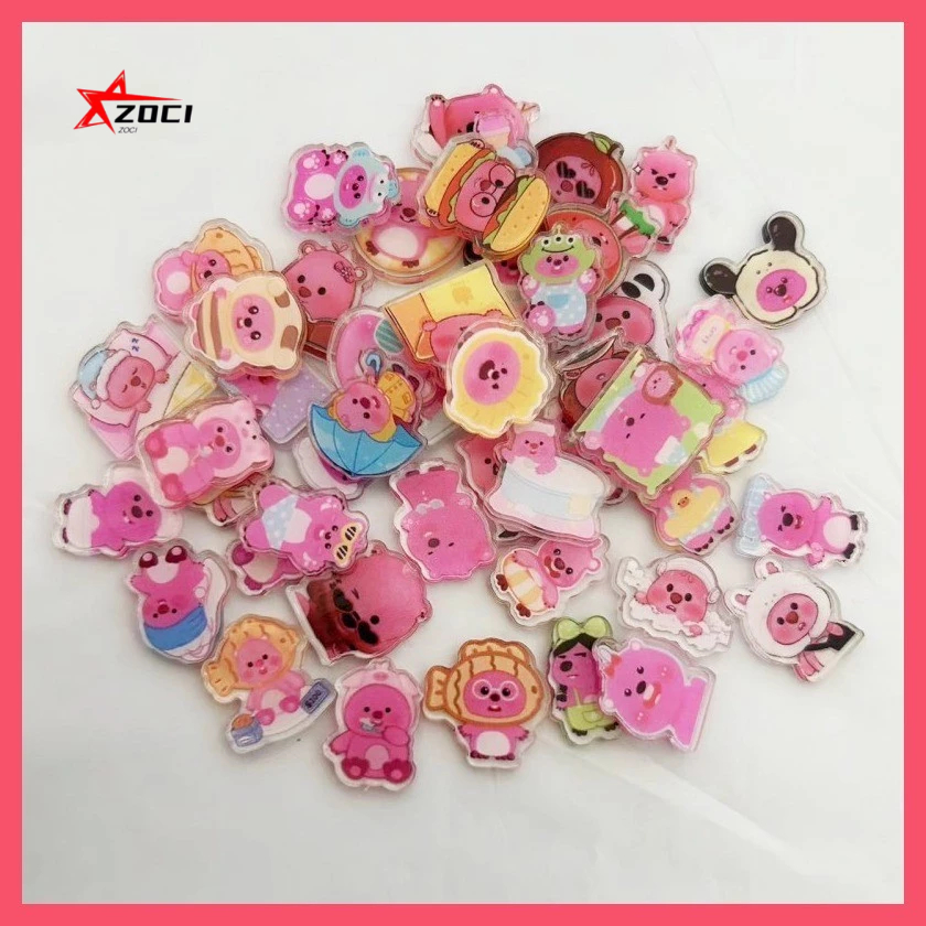 10 Miếng (Ngẫu Nhiên) 2cm LOOPY Acrylic Tấm Handmade Tự Làm Khung Ảnh Vật Liệu Trang Trí Tủ Lạnh Miếng Dán Vỏ Điện Thoại Móc Khóa