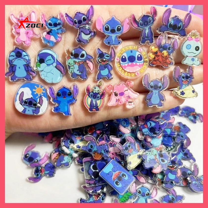 10 Miếng (Ngẫu Nhiên) 2cm Stitch Abomination Lilo Pelekai Reuben Woops Acrylic Mảnh Nhỏ Acrylic Handmade diy Vật tư tiêu hao Acrylic Piece Mini Hỗn Hợp Gói