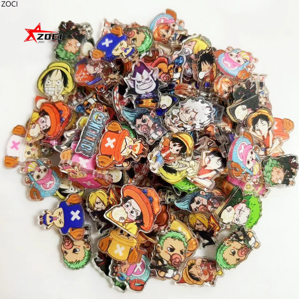 10 Miếng (Ngẫu Nhiên) 2CM ONE PIECE Luffy Zoro Nami Sanji Tony Chopper Nico Robin Acrylic Tấm Handmade diy Khung Ảnh Vật Liệu Trang Trí Miếng Dán Tủ Lạnh Vỏ Điện Thoại Móc Khóa
