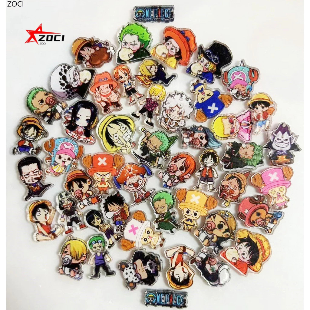 10 Miếng (Ngẫu Nhiên) 2CM ONE PIECE Luffy Zoro Nami Sanji Tony Chopper Nico Robin Acrylic Tấm Handmade diy Khung Ảnh Vật Liệu Trang Trí Miếng Dán Tủ Lạnh Vỏ Điện Thoại Móc Khóa