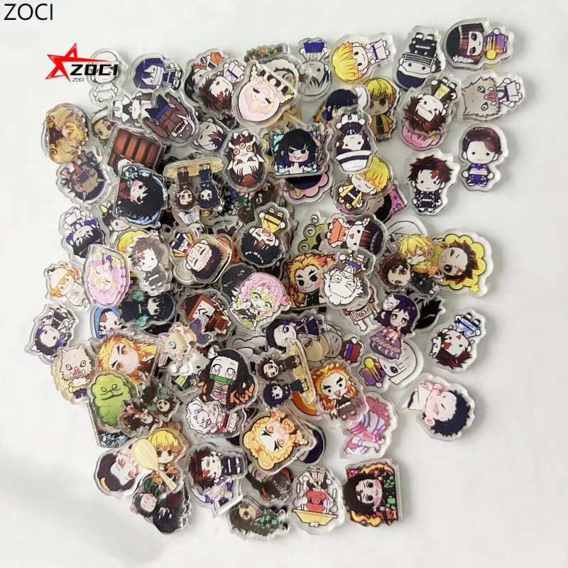 50-100 Miếng (Ngẫu Nhiên) 2cm Demon Slayer Tomioka Nezuko Zenitsu shinobu Acrylic Mảnh Emoticon Gói Mảnh Handmade diy Tủ Lạnh Miếng Dán pp Kẹp Phụ Kiện