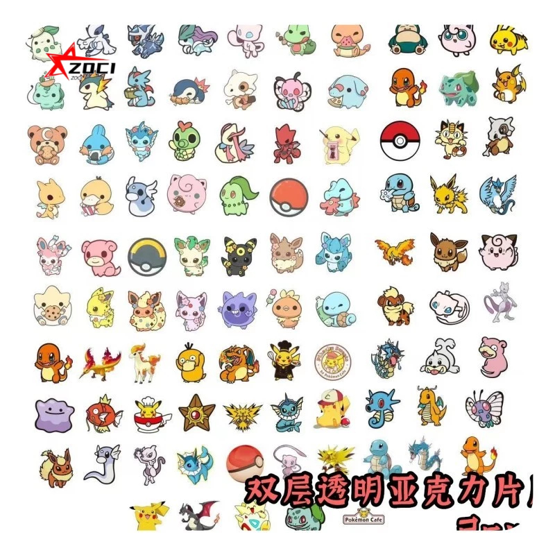 10 Miếng Bỏ Túi Quái Vật Pikachu Charmander Bulbasaur Squirtle Psyduck Mewtwo Ngẫu Nhiên 2cm Dễ Thương Người Ngoài Hành Tinh Acrylic Tấm Biểu Cảm Xúc Gói Tấm Handmade diy Tủ Lạnh Miếng Dán pp Kẹp Phụ Kiện