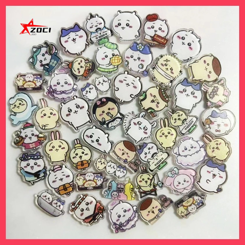 50-100 Miếng (Ngẫu Nhiên) 2cm chiikawa Acrylic Tấm Handmade diy Khung Ảnh Vật Liệu Trang Trí Tủ Lạnh Miếng Dán Điện Thoại Móc Khóa