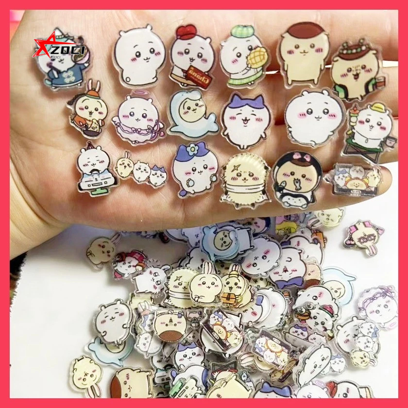 50-100 Miếng (Ngẫu Nhiên) 2cm chiikawa Acrylic Tấm Handmade diy Khung Ảnh Vật Liệu Trang Trí Tủ Lạnh Miếng Dán Điện Thoại Móc Khóa