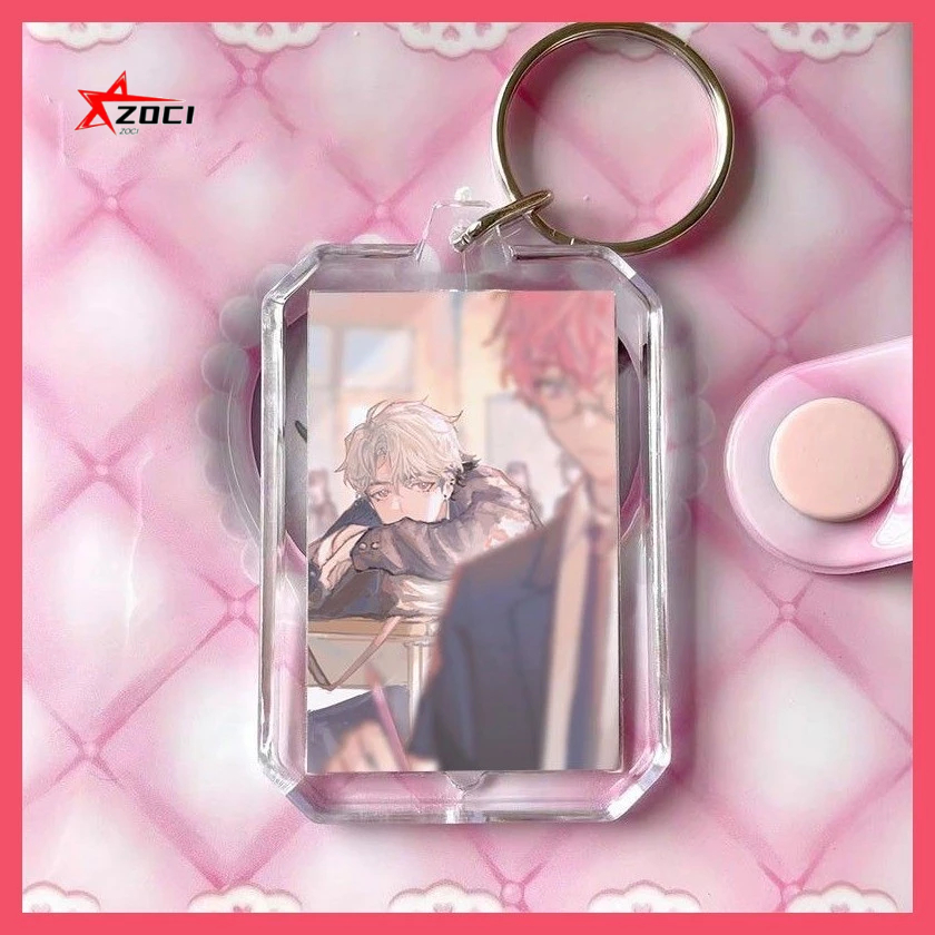 Plave NOAH YEJUN BAMBY EUNHO HAMIN Virtual Idol Group plave Hàng hóa Acrylic Hai mặt Móc khóa trong suốt Tên học sinh Mặt dây chuyền đơn giản tùy chỉnh