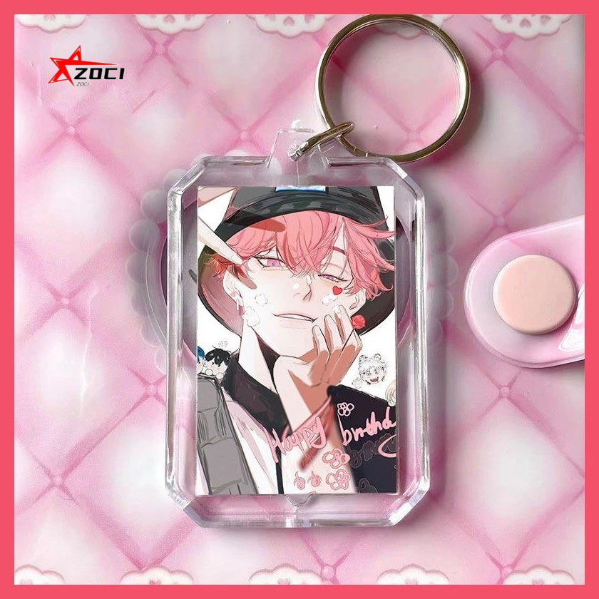 Plave NOAH YEJUN BAMBY EUNHO HAMIN Virtual Idol Group plave Hàng hóa Acrylic Hai mặt Móc khóa trong suốt Tên học sinh Mặt dây chuyền đơn giản tùy chỉnh