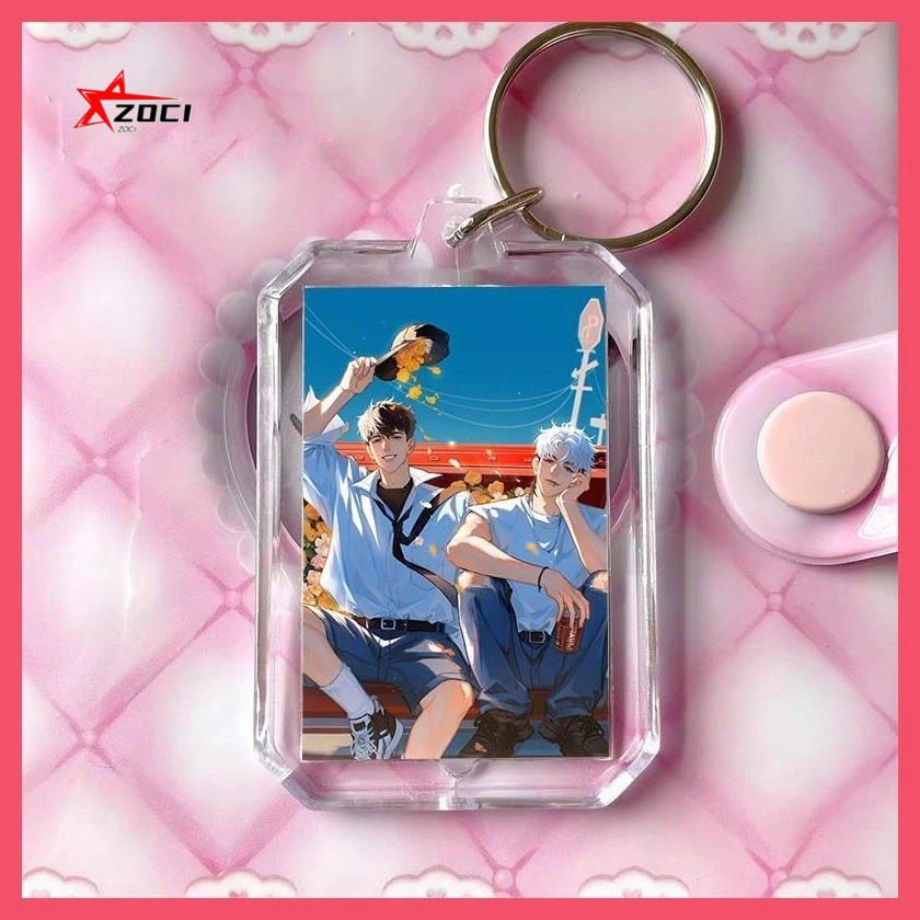 Plave NOAH YEJUN BAMBY EUNHO HAMIN Virtual Idol Group plave Hàng hóa Acrylic Hai mặt Móc khóa trong suốt Tên học sinh Mặt dây chuyền đơn giản tùy chỉnh