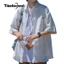 Tianlesiwei Áo sơ mi thương hiệu cao cấp dáng rộng mùa xuân thu Nhật Bản cityboy áo sơ mi ngắn tay đơn giản dành cho nam và nữ