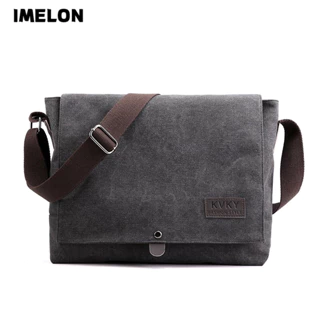 IMELON Túi đeo chéo vải canvas trọng lượng nhẹ đa năng thời trang cho nam