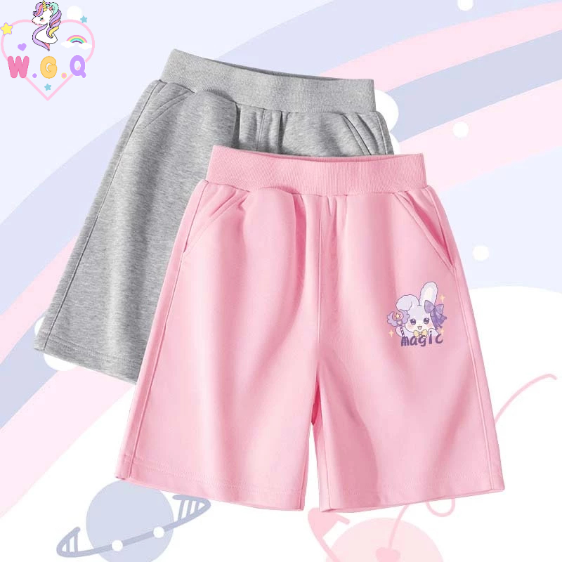 W.G.Q Quần đùi bé gái, 100% cotton vải, Mềm mại thoải mái, Với in dễ thương