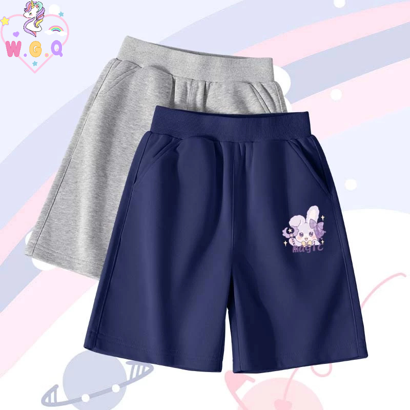 W.G.Q Quần đùi bé gái, 100% cotton vải, Mềm mại thoải mái, Với in dễ thương