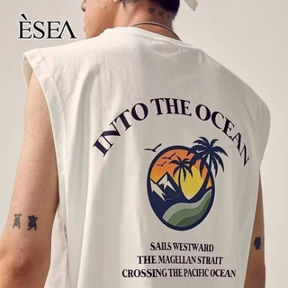 Áo Thun cotton Sát Nách Dáng Rộng Thời Trang Đi Biển Dành Cho Nam ESEA 2023