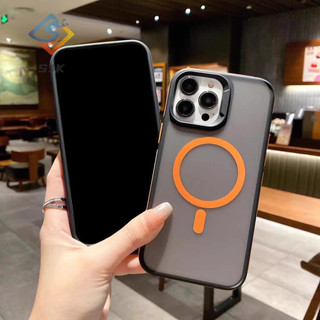 Vỏ giáp mới Vỏ từ tính iphone15 Pro Max Matte Black Vỏ điện thoại PVC cứng chống rơi Thích hợp cho iphone14 13 12 Pro Max Sạc từ tính 11 ProMax Case