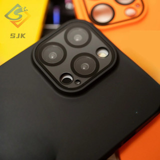 Bảo hiểm toàn diện với logo Slim Matte iPhone 15Pro Max Vỏ cứng màu vàng tím hồng xám có bảo vệ ống kính máy ảnh cho iPhone 15 14 13 12 11 Pro Max 14Plus 15Plus