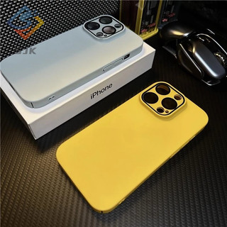 Bảo hiểm toàn diện với logo Slim Matte iPhone 15Pro Max Vỏ cứng màu vàng tím hồng xám có bảo vệ ống kính máy ảnh cho iPhone 15 14 13 12 11 Pro Max 14Plus 15Plus