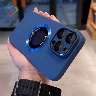 Ốp lưng cứng nam châm PC mờ Xanh lam Hồng xám tím i điện thoại 13 Pro max vỏ cho iPhone 11 12 13 14 15 Pro max 15plus 14plus vỏ mờ từ tính có bảo vệ ống kính