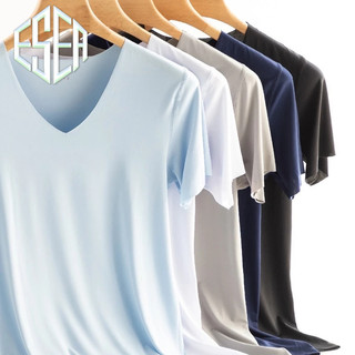 Áo thun thể thao ngắn tay ESEA Vải cổ chữ V khô nhanh thời trang xuân hè nam size M-5XL