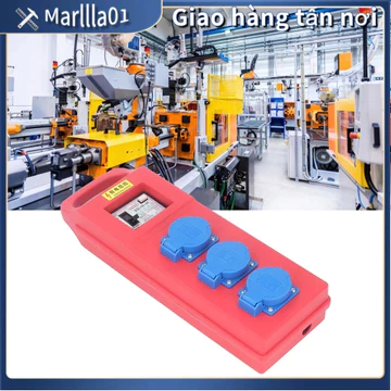 [Hàng Sẵn] Ổ cắm chống giật Hộp nguồn công nghiệp thi công chống nước, Hộp ổ cắm di động 3 vị trí Ổ lỗ IP54 phân phối điện thoại có bộ ngắt mạch rò rỉ 200‑250VAC Marris-Tools