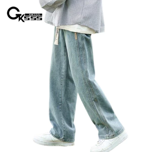 GKSSS Quần jean nam kiểu dáng unisex thoải mái, lưng thun co giãn