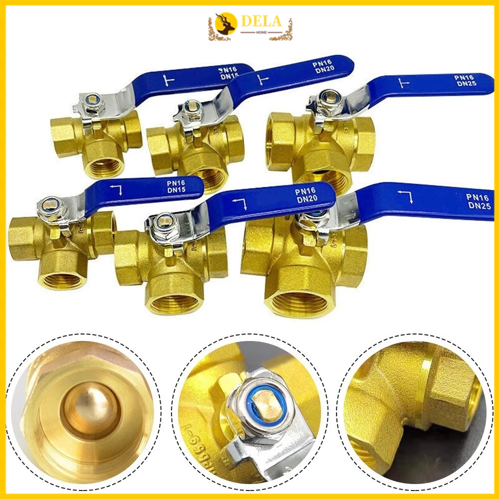 Van bi đồng thau 3 chiều DELA, Van bi van lỗ khoan L / T cho khí dầu ...