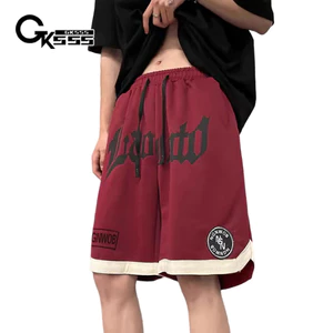 Quần short nam Gksss Mỹ retro dáng rộng phong cách đường phố thời trang in hình quần short thể thao đa năng