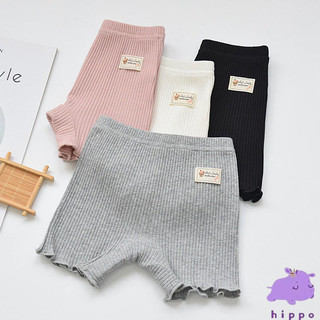 Quần short legging màu trơn bằng vải cotton co giãn dành cho bé gái 1-14 tuổi
