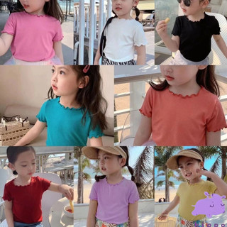 80-130cm Phong Cách Mùa Hè Thời Trang Bé Gái Dễ Thương Bé Gái Tay Ngắn Top Mùa Hè Áo Thun Trẻ Em Trẻ Em Cổ Tròn Nửa Tay Áo Sơ