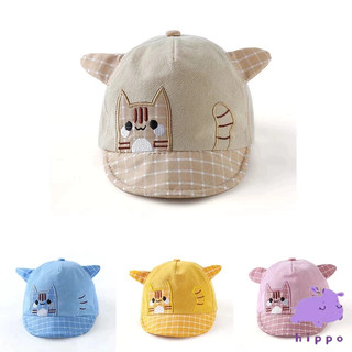 Mũ bóng chày cotton mềm mại có họa tiết hoạt hình chú mèo dễ thương. Thích hợp cho bé trai và bé gái từ 6-36 tháng