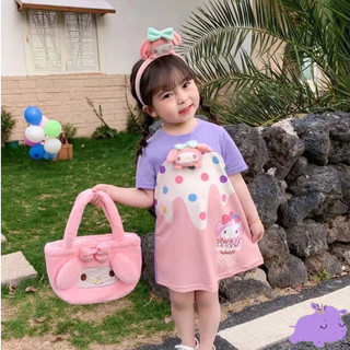 Đầm Thun Ba Chiều Họa Tiết Hoạt Hình Chấm Bi Nhiều Màu Thời Trang Mùa Hè Cho Bé Gái