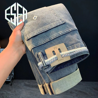 Quần jean nam ESEA American retro dáng rộng giản dị chất lượng cao thiết kế phong cách trung tính