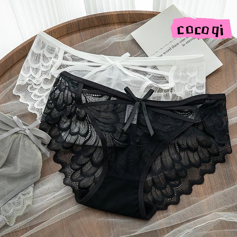 Bộ 3 Quần Lót Phối Ren Thoáng Khí Phong Cách Nhật Bản Thời Trang Mùa Thu 2023 Mới