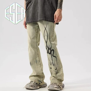Quần jean nam ESEA, thiết kế hiphop dáng rộng cổ điển kiểu Mỹ, quần jean phong cách trung tính