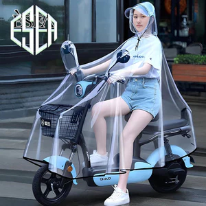 Esea Áo mưa đi xe đạp đa năng trong suốt, dày và mở rộng hoàn toàn, poncho unisex
