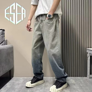 Quần jean nam ESEA, phong cách giản dị dáng rộng cổ điển kiểu Mỹ, quần jean phong cách trung tính chất lượng cao